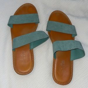 4 for $20 ~ Open Toe Two Band Flat Slide Shein Sandals